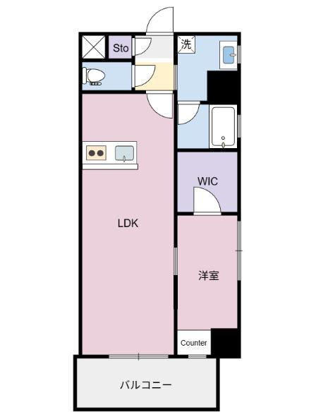 サンドキャッスル佐古一番町(1LDK/4階)の間取り写真