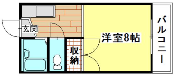 コーポ杉山(1K/3階)の間取り写真