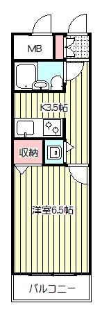 アーバンヒルズ川口(1K/3階)の間取り写真