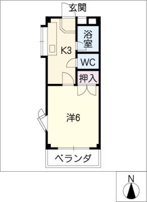 ビオラハイツ(1K/3階)の間取り写真