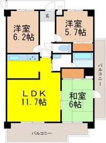 アーバンライフ栄(3LDK/7階)の間取り写真