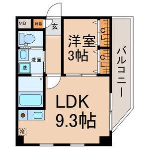 パーク アベニュー東山(1LDK/2階)の間取り写真