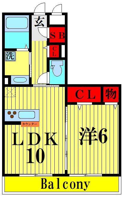 ステラタウン プルケリマ(1LDK/2階)の間取り写真