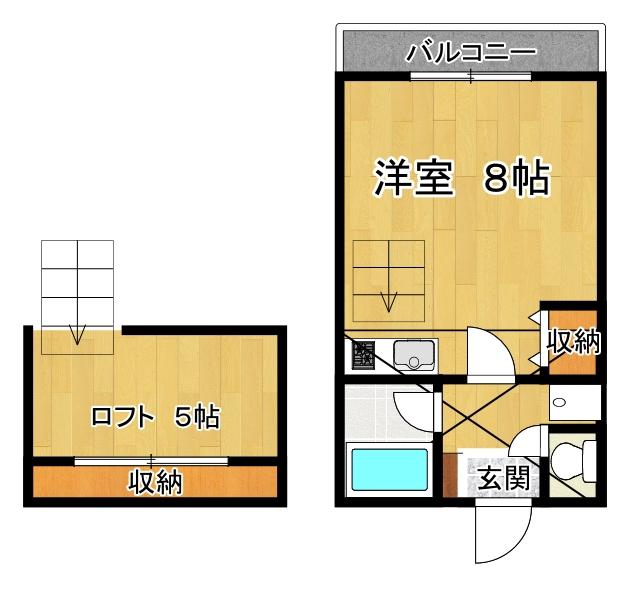エルム42(ワンルーム/1階)の間取り写真