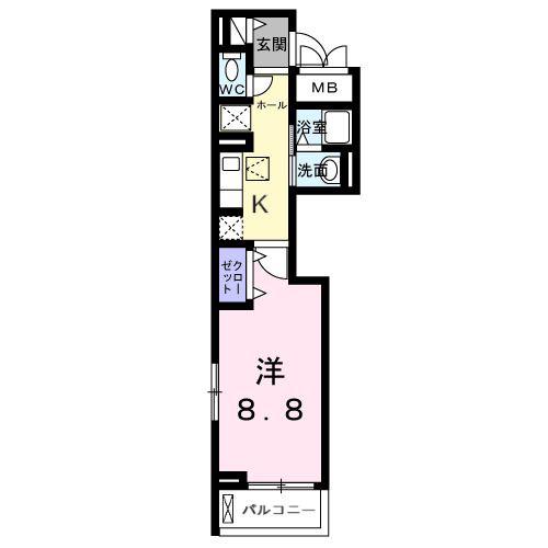 サピー日英III(1K/1階)の間取り写真