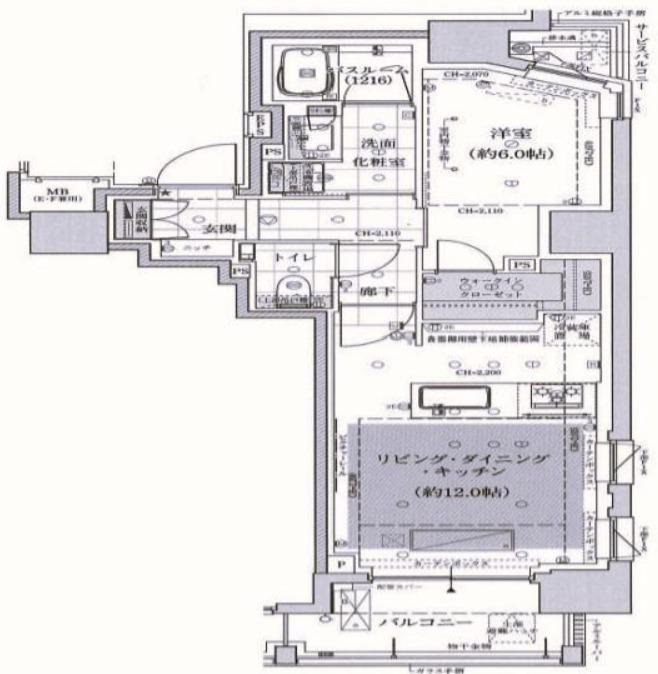 アトラス麻布十番(1LDK/10階)の間取り写真