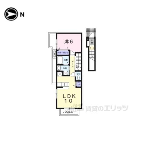 アヌジック K・K(1LDK/2階)の間取り写真