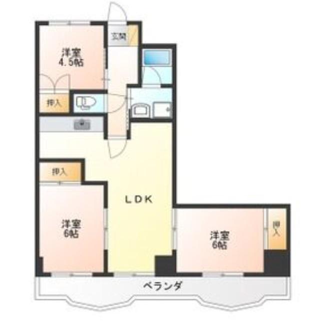コンフォートヴィラI(3LDK/4階)の間取り写真