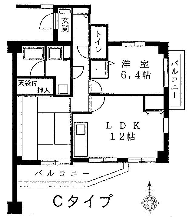クレール赤塚(2LDK/3階)の間取り写真