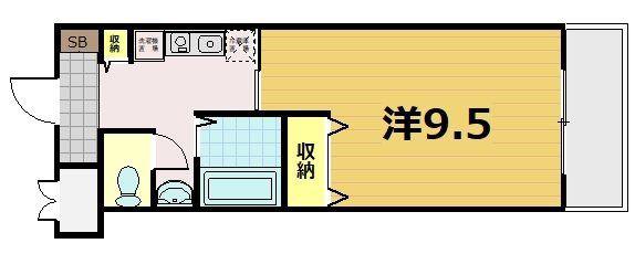 ジュネス藤(1K/3階)の間取り写真