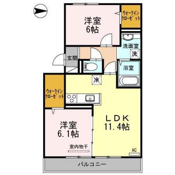 グリーンヒルズガーデン(2LDK/3階)の間取り写真
