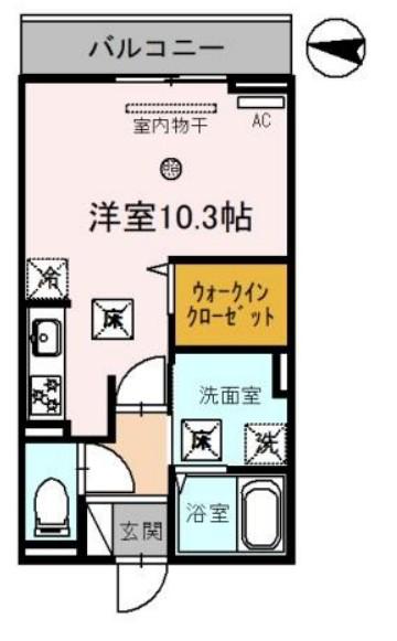 ドマーニ巽(ワンルーム/1階)の間取り写真