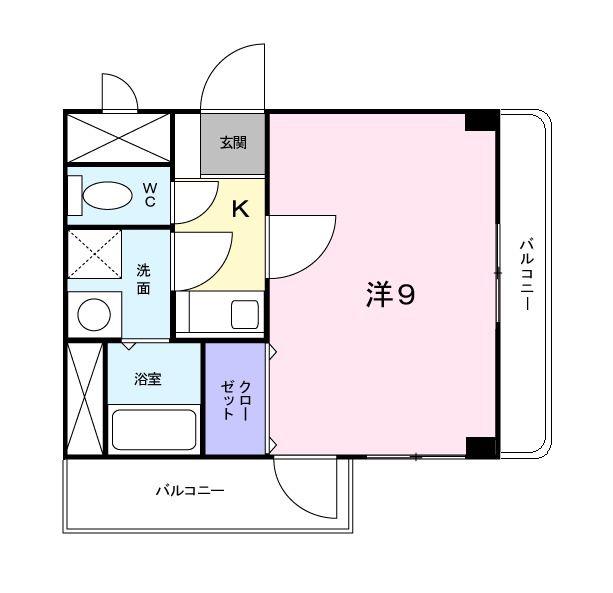 クレールS(1K/2階)の間取り写真