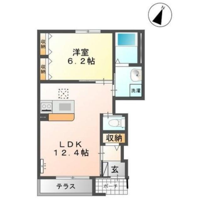 ステイゴールド(1LDK/1階)の間取り写真