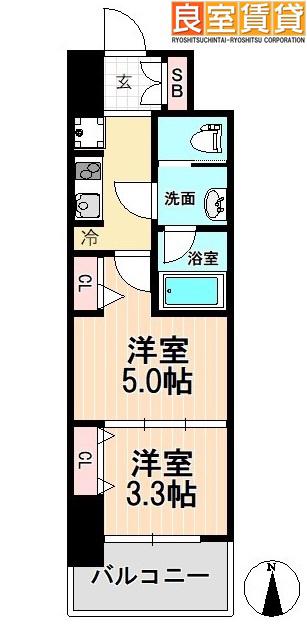 パークアクシス名古屋山王(1DK/3階)の間取り写真
