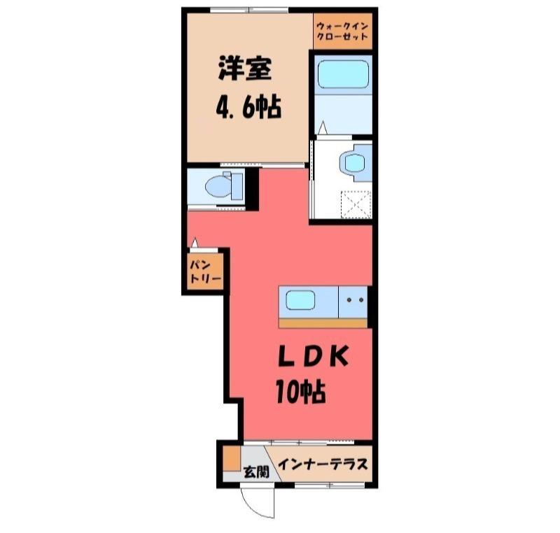 リアン・III(1LDK/1階)の間取り写真