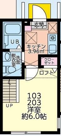 ミ・カーサ横浜立場(1K/1階)の間取り写真