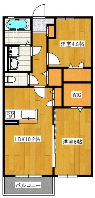 ハイム老司(2LDK/2階)の間取り写真