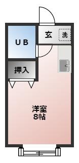 パルコート(1K/2階)の間取り写真
