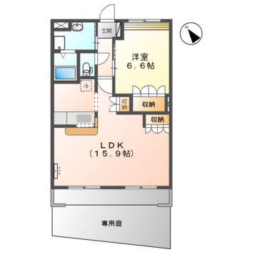 リビエール(1LDK/1階)の間取り写真