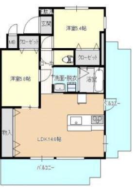 J.FEEL高千穂通(2LDK/10階)の間取り写真