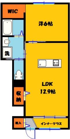 エアリクスA(1LDK/1階)の間取り写真
