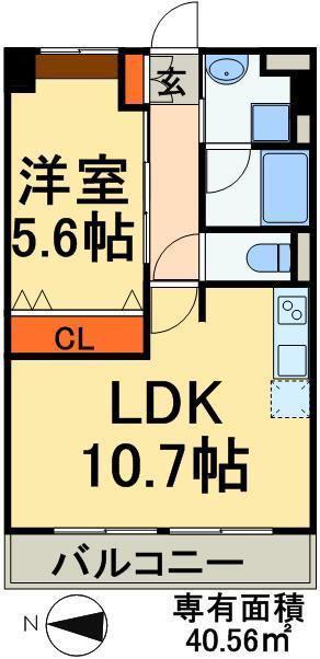 JR武蔵野線 吉川美南駅 徒歩6分 4階建 築13年(1LDK/1階)の間取り写真