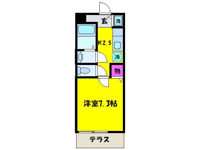 ノールリヴィエール(1K/1階)の間取り写真