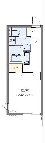 レオネクストさく2(1K/1階)の間取り写真