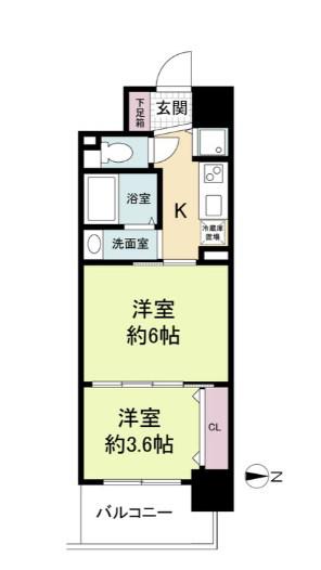 セレニテ心斎橋グランデ(2K/11階)の間取り写真