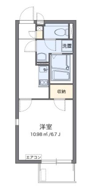 レオネクスト貞和(1K/2階)の間取り写真