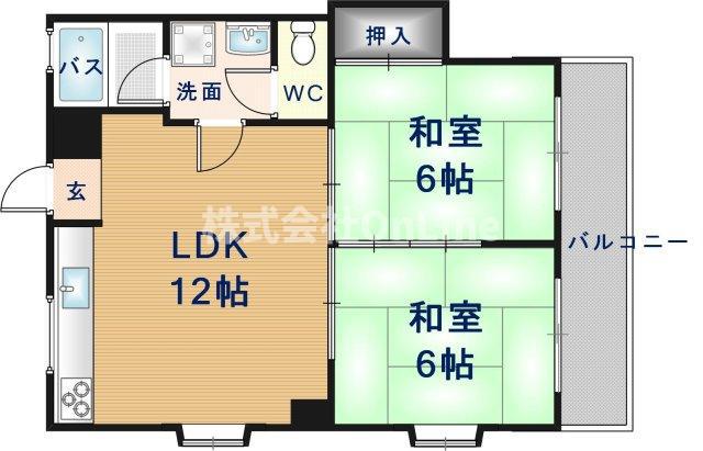 ニュータウン中田(2LDK/2階)の間取り写真