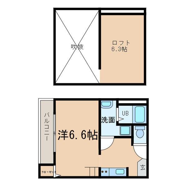 VITA鳴浜(1SK/1階)の間取り写真