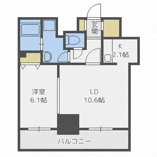 ティアラタワー中島倶楽部(1LDK/4階)の間取り写真