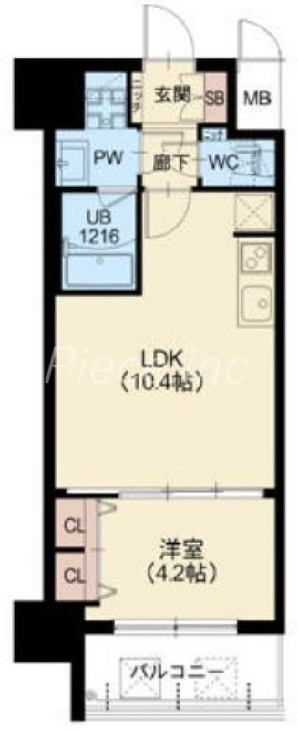 スプランディッド新大阪Ⅵ(1LDK/2階)の間取り写真