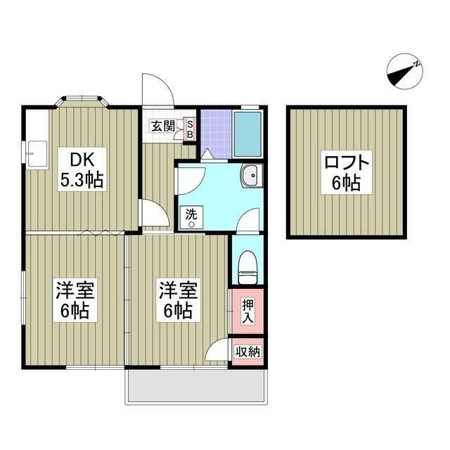 クリエイト南平(2DK/2階)の間取り写真