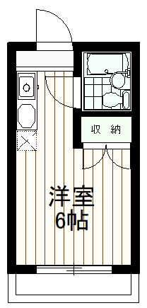 南野ハイツA号棟(1K/1階)の間取り写真