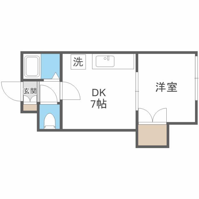 プロスペリティ(1DK/4階)の間取り写真