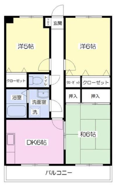 第9旭マンション(3DK/3階)の間取り写真