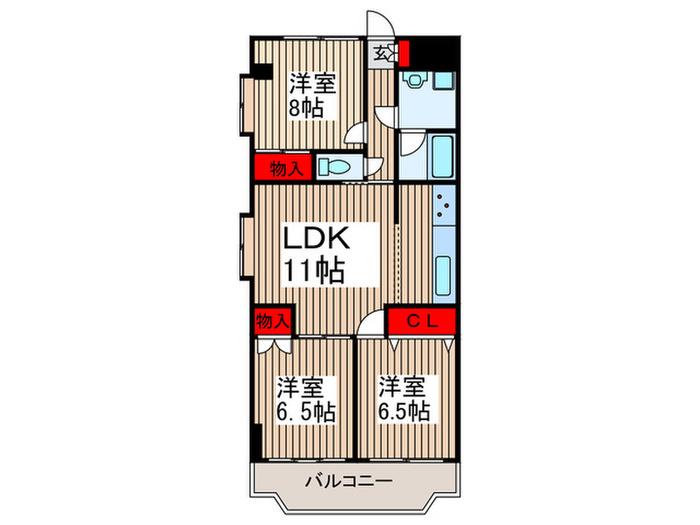 リバーサイドコート(3LDK/4階)の間取り写真