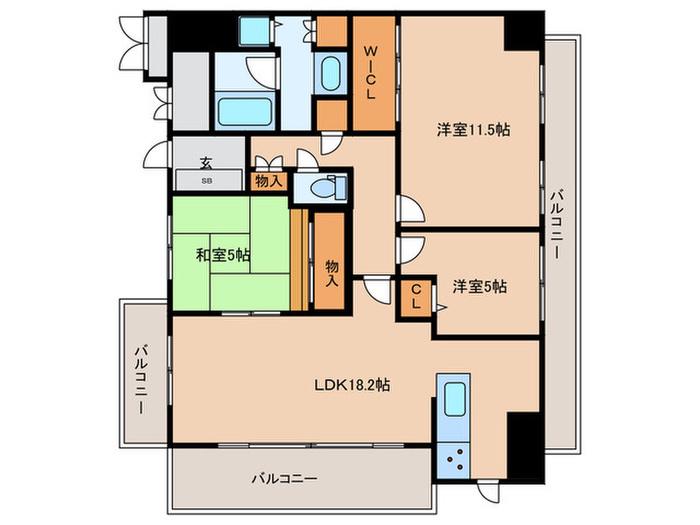 マストメゾン豊中(3LDK/12階)の間取り写真