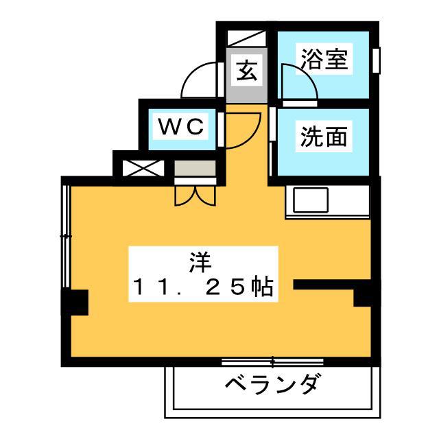 シアトル(ワンルーム/3階)の間取り写真