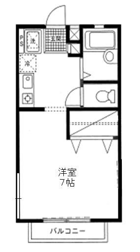 クレセール白樺(1K/2階)の間取り写真
