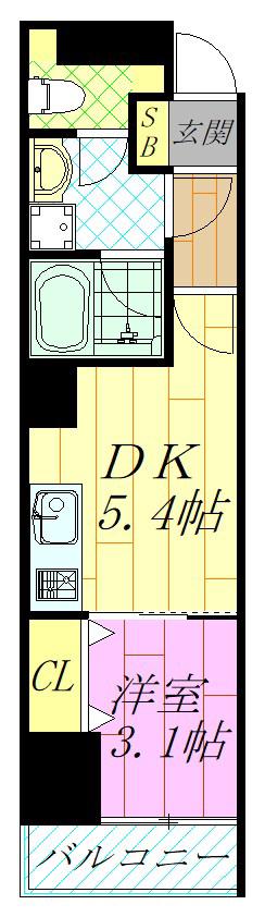 ロイヤルコンフォート(1DK/2階)の間取り写真