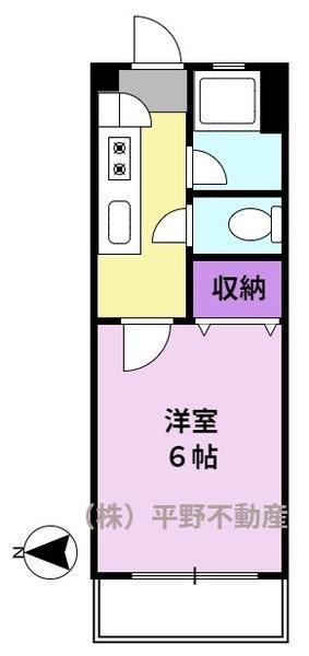 里村ビル(1K/2階)の間取り写真