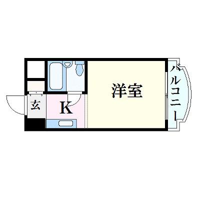 プレアール岡山駅前(ワンルーム/2階)の間取り写真