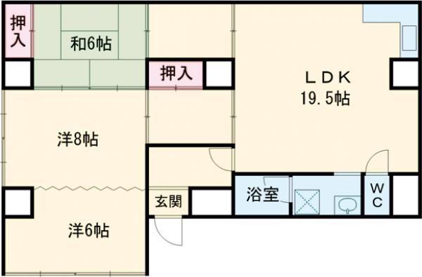 デッチポンドマンション(3LDK/1階)の間取り写真