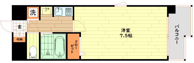 プレサンス本町リアルシティ(1K/8階)の間取り写真