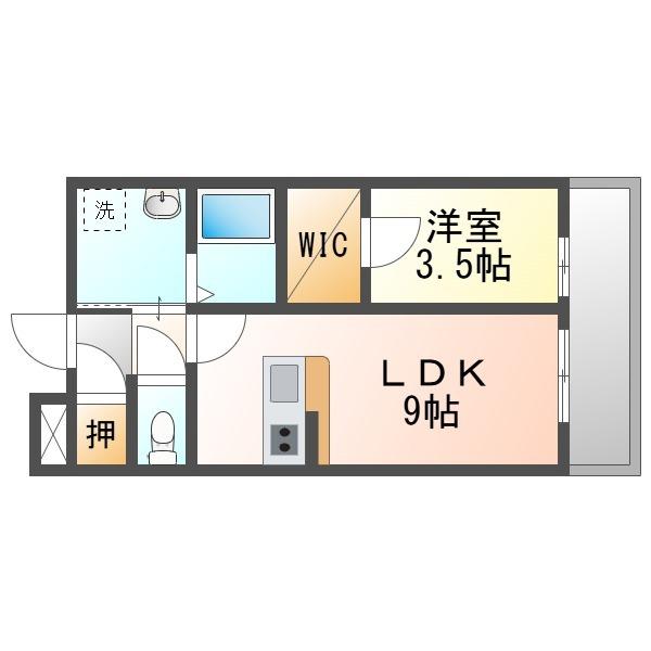 ラヴィシェール小禄駅前(1LDK/7階)の間取り写真
