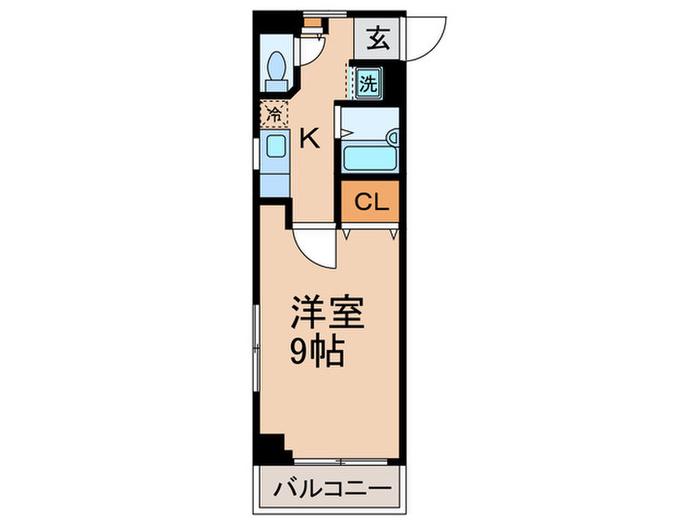 ニューカースル伊藤(1K/2階)の間取り写真
